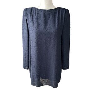 Retro Jeffery Dara evenings Tom Barra navy blue beaded tunic top women size 6